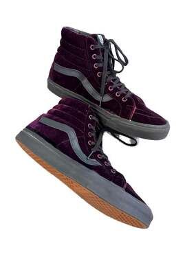 RARE Vans Sk8-Hi Reissue Purple Velvet Black High Top Sneakers Men's Size 12